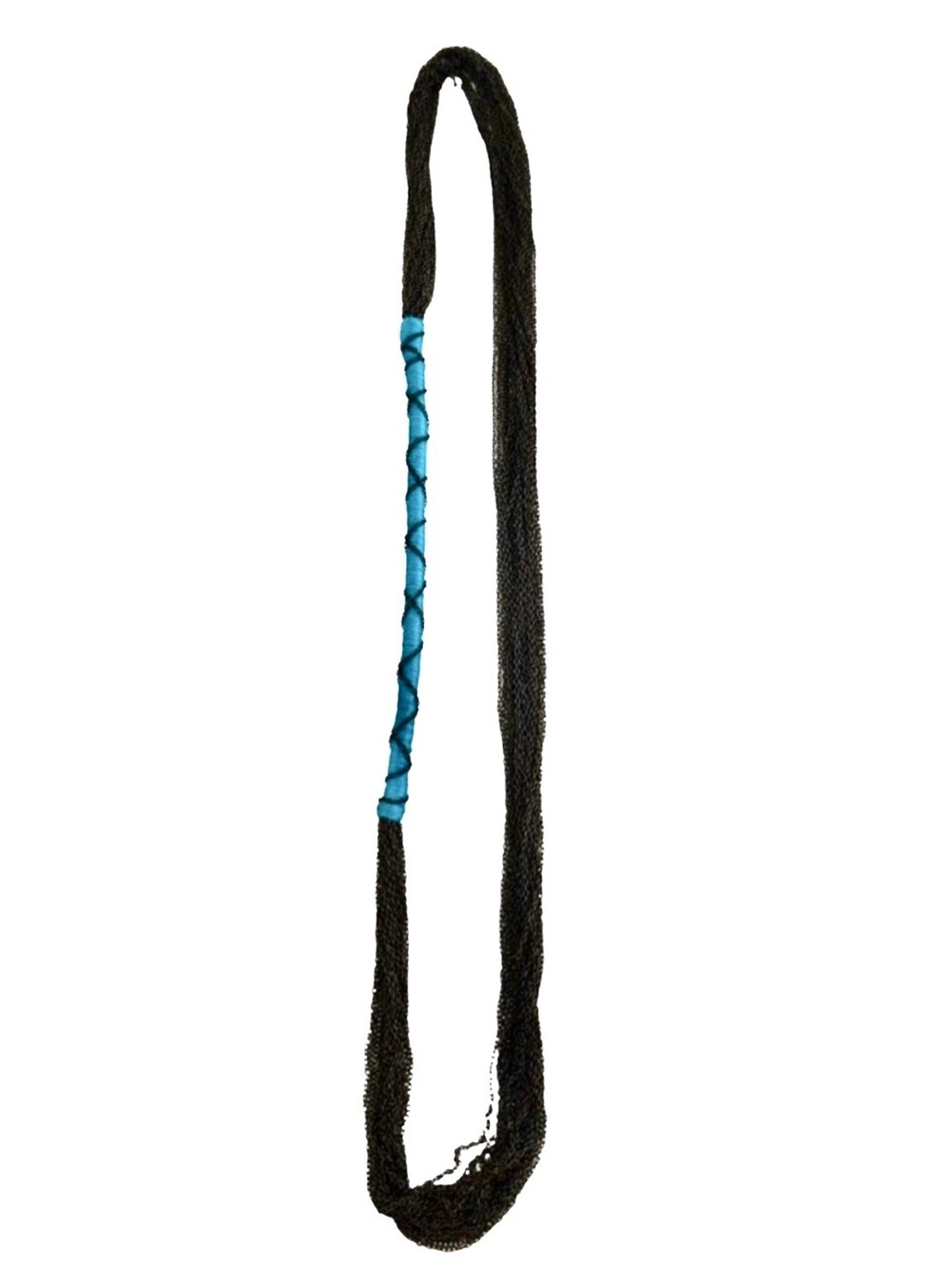 Black Chain and Turquoise wrap Necklace